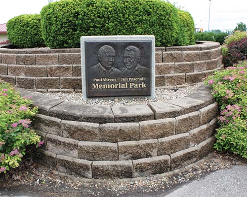 Ahrens/paschall memorial park plaque