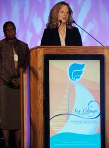 Image of Julie Gosselink speaking at conference