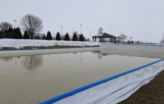 We are making headway on the ice rink as we are making sure the ice depth is cor...